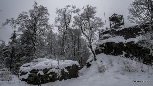 Oberpfalz, Burgruine Schellenberg im Winter