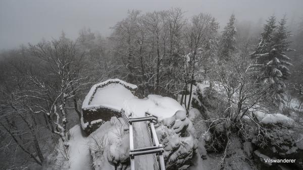 Oberpfalz, Burgruine Schellenberg im Winter 2