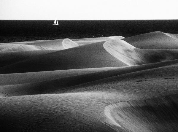 Segelboot und Dünen (Sandbild 6)