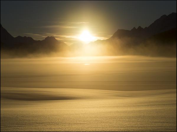 Silvaplanersee, kurz vor Sonnenuntergang