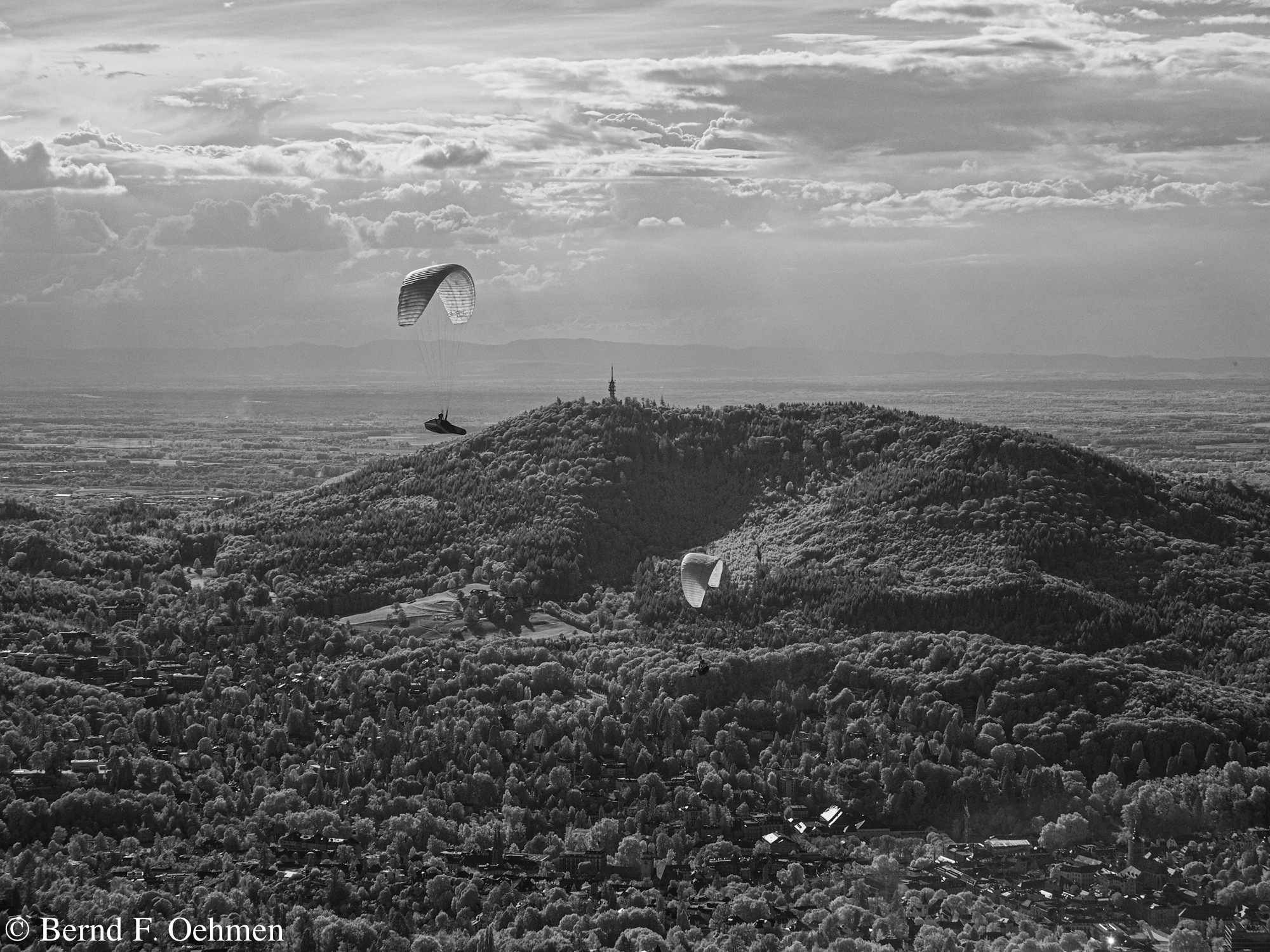 Paragliding, Infrarot und viele Wolken