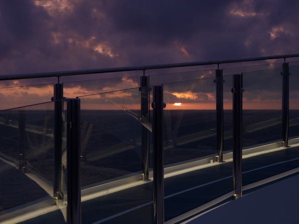 Sunset auf dem Schiff.