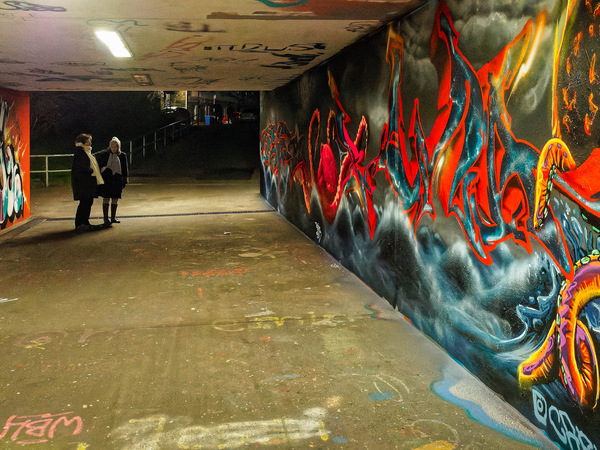 WT 05 Meine Lieblingsunterführung mit ständig neuen Graffitis.