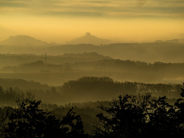 Nebel über dem Elbsandsteingebirge
