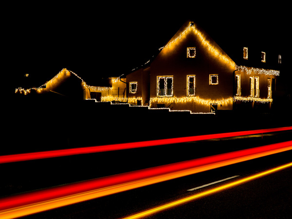 Weihnachtsbeleuchtung kombiniert mit live composite