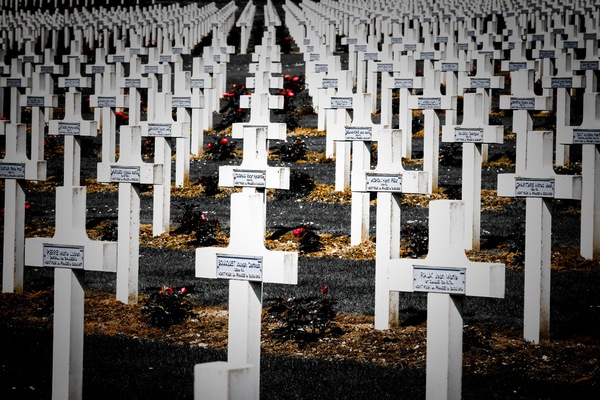 Soldatenfriedhof in Douamont, Frankreich