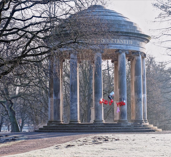 Bei -3° am Leibniztempel ...